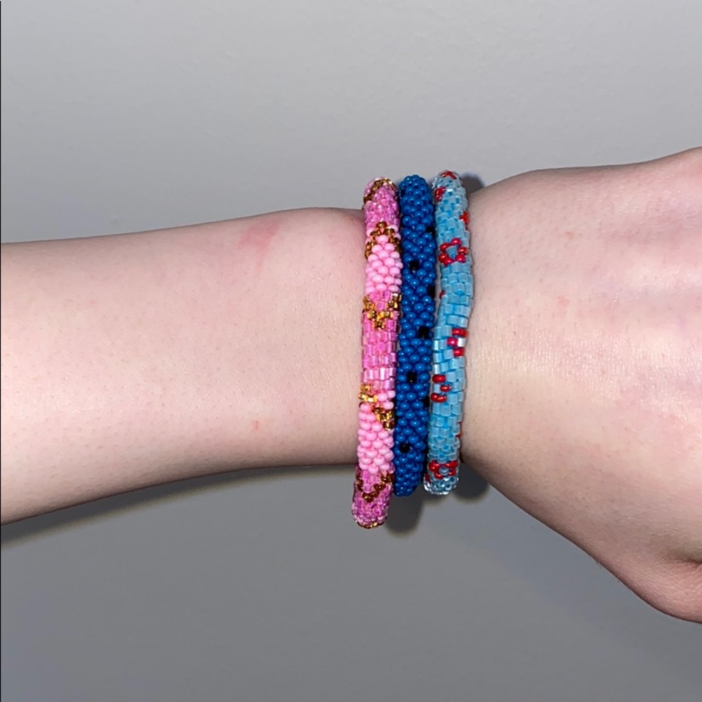 Set of 3 Glass Bead Bracelets
